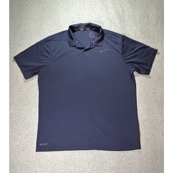 Nike Golf Polo Shirt Mens Xl Navy Blue Stretch Breathable Short Sleeve - Picture 1 of 8